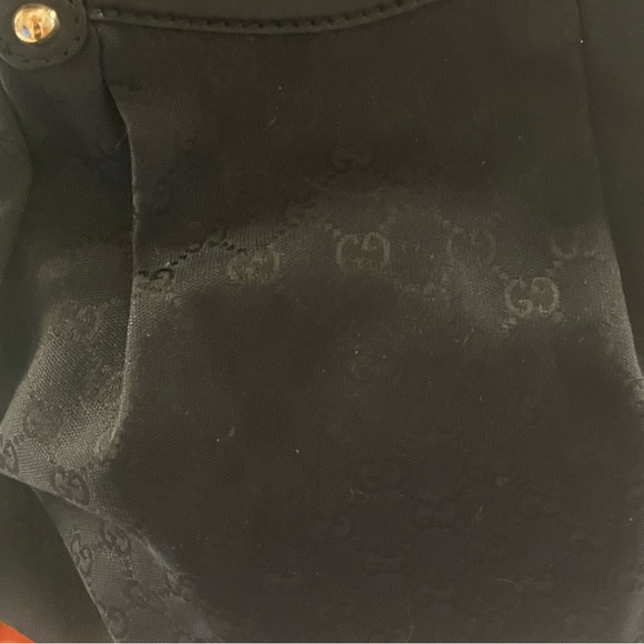 ⭐️⭐️Black silver Gucci GG canvas authentic handbag with GG keychain/charm - Picture 11 of 16